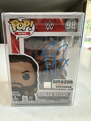 Roman Reigns Signed WWE Funko Pop Autographed Walmart