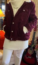 Ladies Plus Size 20 Thick Burgundy Corduroy Lined Winter Coat By Denim Co