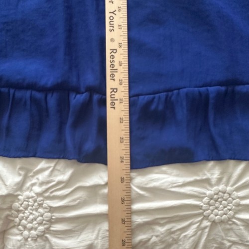 Top INC donna blu con volant manica a campana taglia 2X camicetta contadina hippie boho - Foto 9 di 9