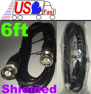 NEW 6ft BNC RG59 Security/DSR/DVR Video Camera/Cam Coax/Coaxial Cable/Cord/Wire
