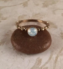 Women’s Gold Rings Size 8 Opal Ring Opalescent Rhinestone Boho Fashion Jewelry