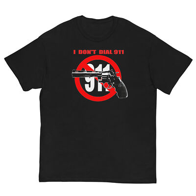 Men's I dont dail 911 pro guns shirt 100% cotton Amity Affliction Tapout Mma