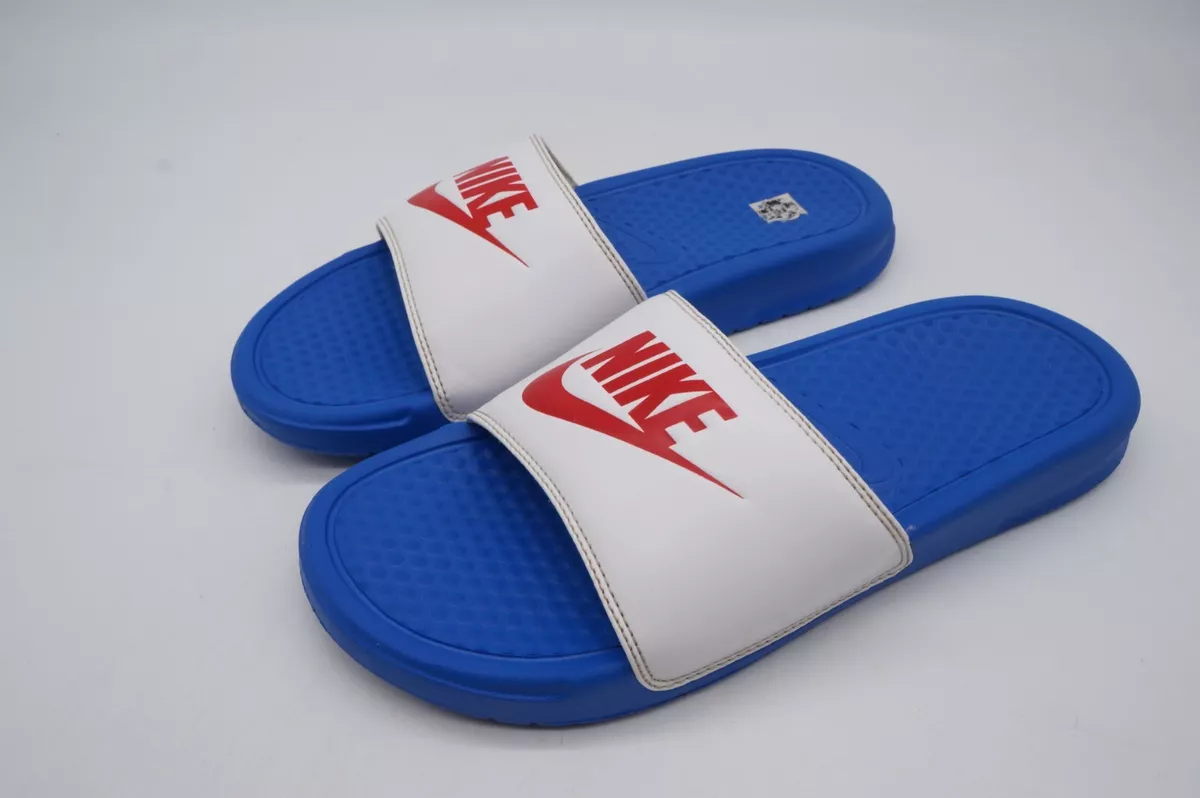 Nike red white and blue slides new arrivals