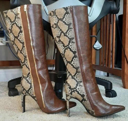 Shoedazzle Kioni Brown Snake/Lizard 