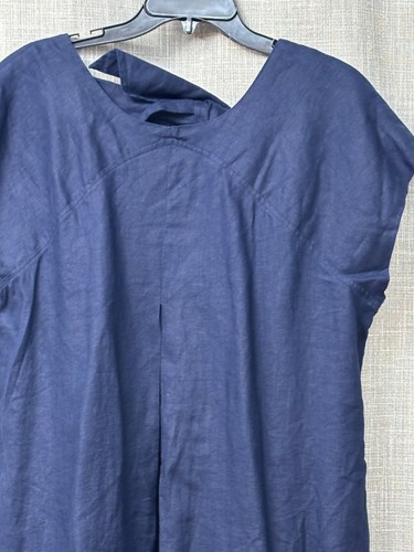 Charter Club Bow-Back Linen A-Line Dress, Intrepid Blue, Sz. PXL - Picture 10 of 12