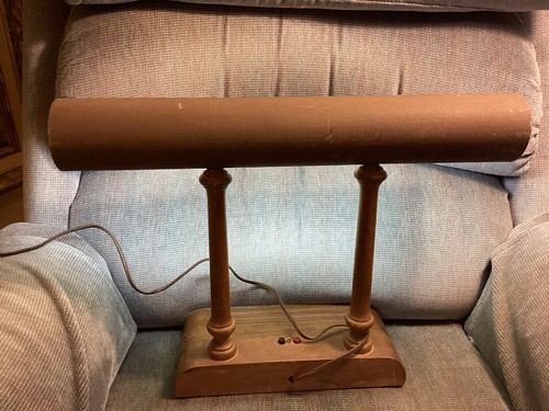 Antique Vtg Industrial Desk Banker Lamp Arts & Crafts Deco Mission 1920s 30s 40s - Picture 3 of 5