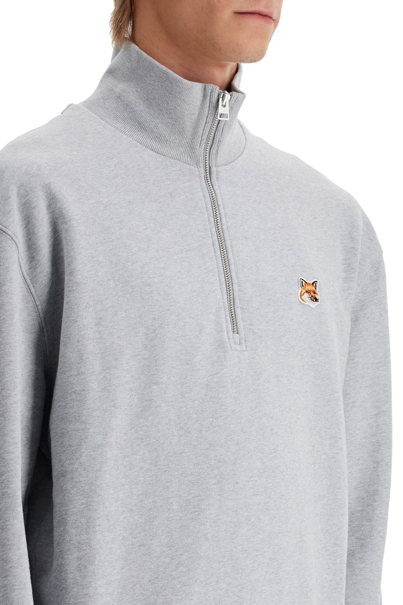 Tシャツ・カットソー MAISON KITSUNE Men Hoodies MM00314KM0001 H120 Grey Half-zip sweatshirt MAISON KITSUNE Men Tg. M MM00314KM0001