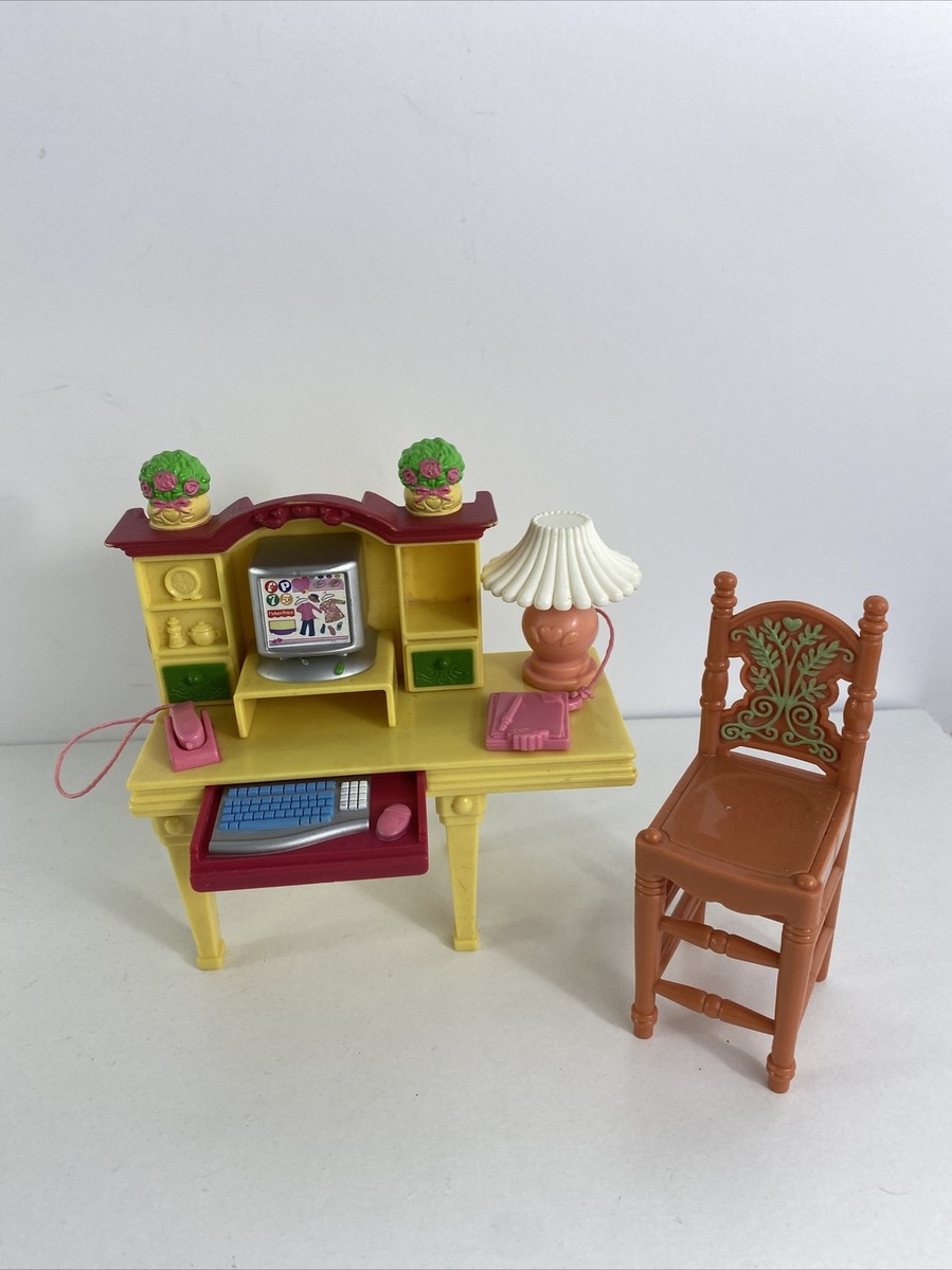Fisher Price Loving Family Dollhouse HOME OFFICE COMPUTER DESK