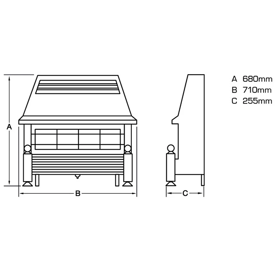 Flavel Regent Gas Fire Black FRGCN0EN 7 Year Warranty Radiant Fire - Image 3 of 4