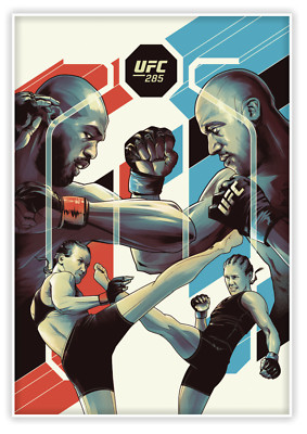 JONES & GANE + SHEVCHENKO & GRASSO UFC285 PANINI ARTIST SERIES POSTER CARD AS285