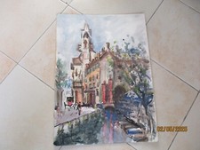 ALFREDO ZECCA ACQUERELLO SU CARTONE 50X35 CM  MILANO