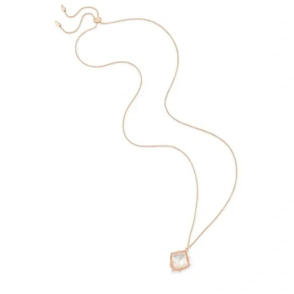 Colar longo pingente de ouro rosa Kendra Scott Kacey em pérola marfim. Varejo US$ 78 - Imagem 3 de 4