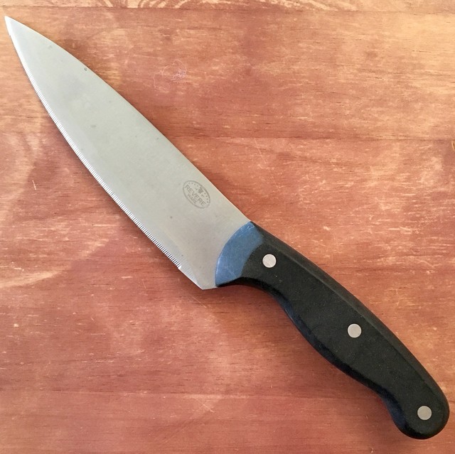 REVERE 1801 12” SmallSerrated Knife. Black Handle. Sturdy & HEAVYDUTY