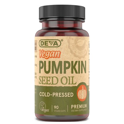 Deva Vegan Pumpkin Seed Oil 90 vcaps, Organic, Cold-Pressed & Unrefined