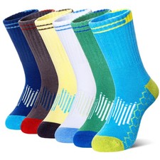 Boys Athletic Socks Sport Basketball Crew Soft Cotton Breathable Youth Casual...