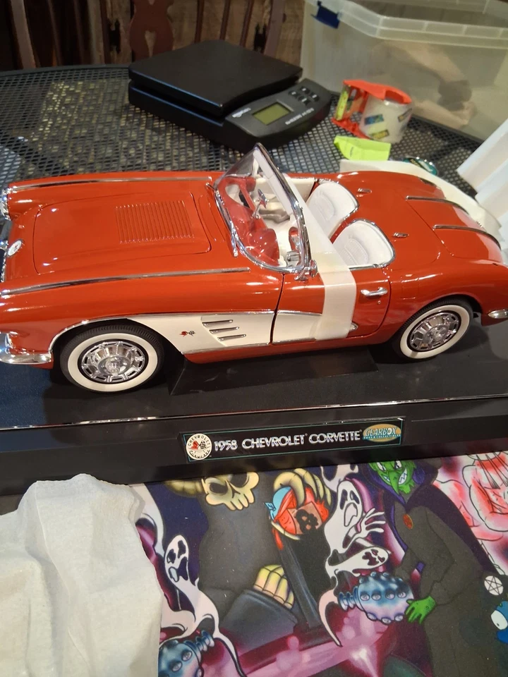 Chevrolet Corvette 1958 rojo convertible caja de cambios Foto 2 de 4