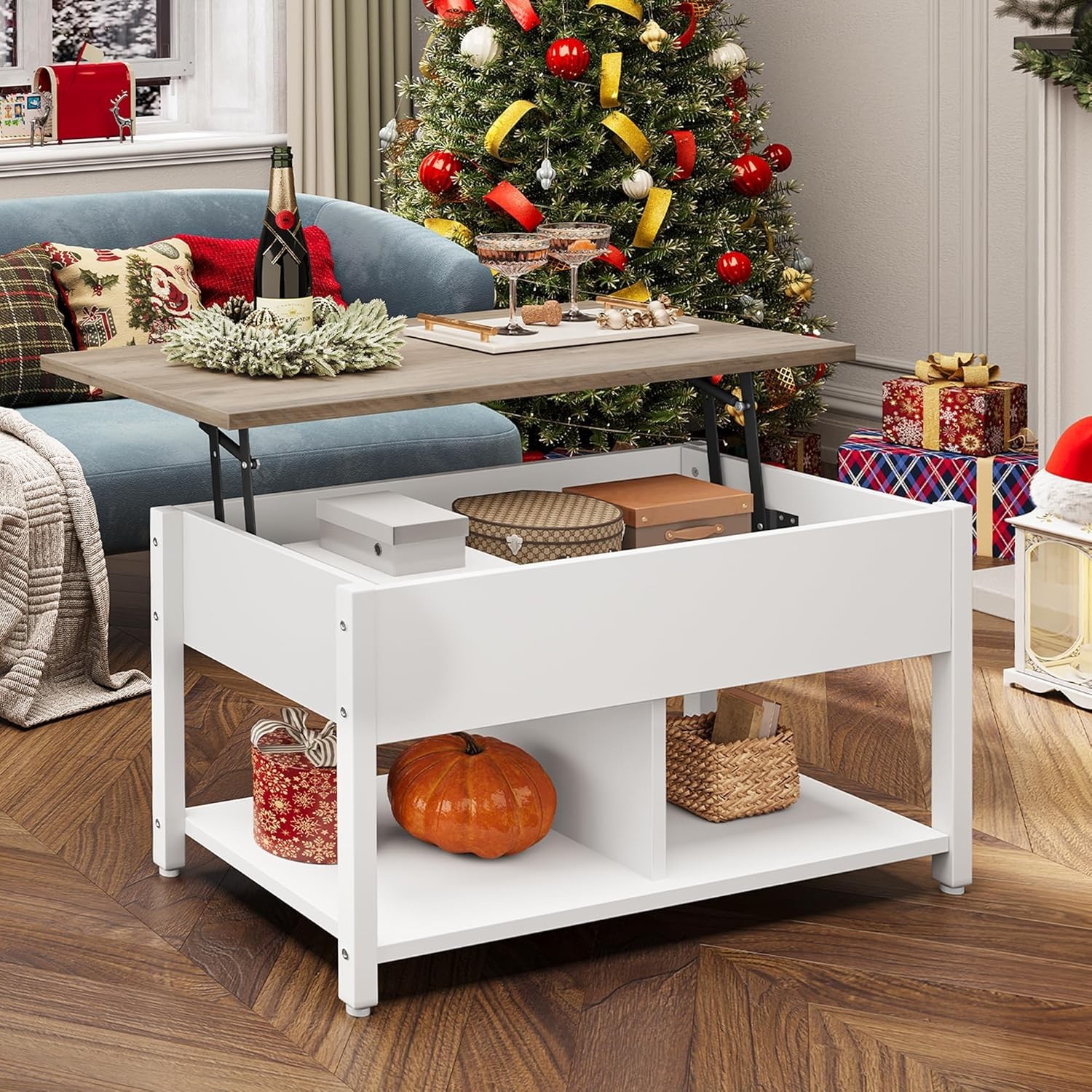 Table basse relevable : optimisez votre petit espace avec ce meuble 2 niveaux