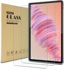 2 Pack Screen Protector for Lenovo Tab Plus 11.5", Case Friendly Tempered Glass