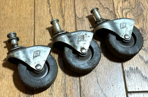 🇺🇸 Snap On Tools OEM Replacement Creeper Caster Wheel Set Lot 2-1/2" Black