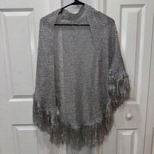 Vintage Silver Shawl/ Women's Shawls and Wraps for Evening Dresses Sparkling