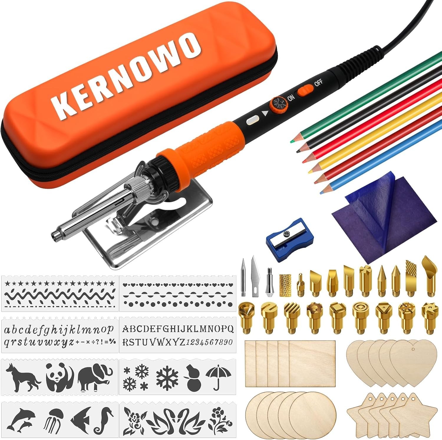 Wood Burning Kit, 76Pcs Pyrography Wood Burning Tool Kit 60W Adjustable Tempe...
