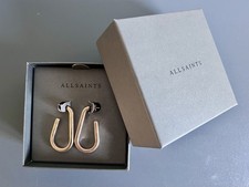 ALLSAINTS Gold Tone Open Carabiner Hoop Earrings Brand New and Boxed - Big Hoops