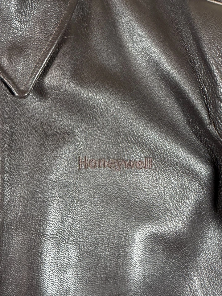 Chaqueta de Vuelo Gibson & Barnes Tipo A-2 Honeywell Bordada Cuero Marrón 46T Foto 3 de 4