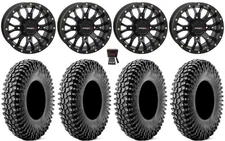 System 3 ST-3 15" Wheels Black 35" Cliffhanger Sticky Tires Polaris RZR