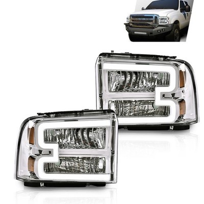 Headlight LED DRL For 2005 2006 2007 Ford F-250 F-350 F-450 Super Duty Excursion