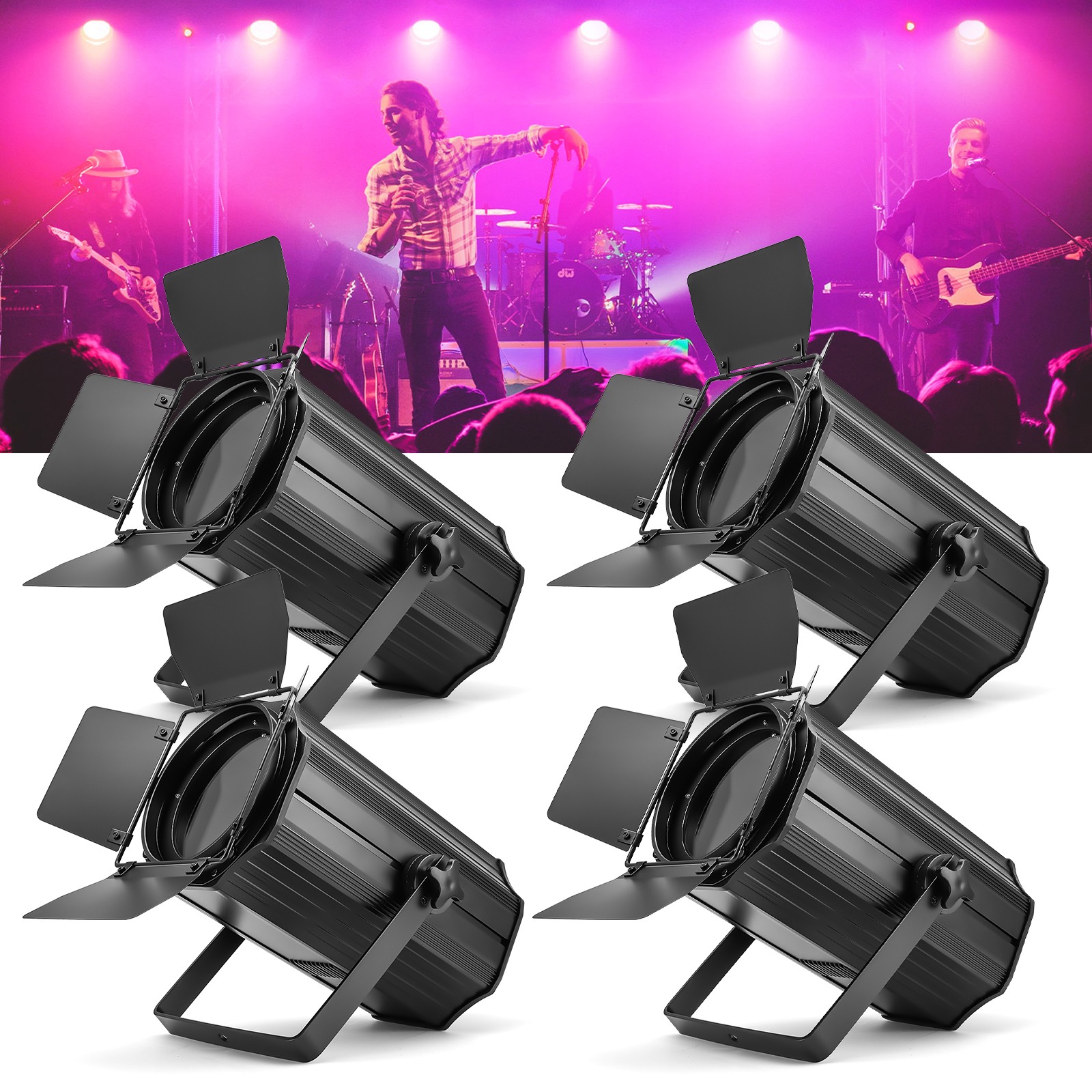 2/4PCS 200W RGBW COB Zoom Wash PAR Light DJ Stage Lighting LED DMX Disco Show