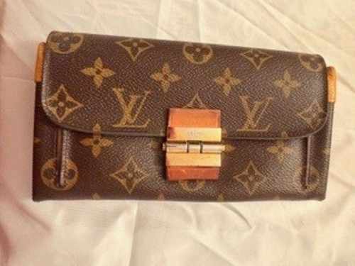 100% Authentic Louis Vuitton Elysee Long Wallet Monogram Canvas Leather Lining,