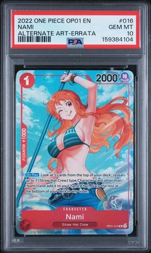 One Piece Nami Alternate Art Errata OP01-016 PSA 10 Gem Mint
