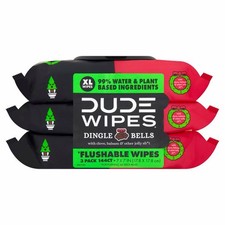 Dude Wipes Dingle Bells Hard To Find- Limited Holiday Release 3 Pack 144 Wipes