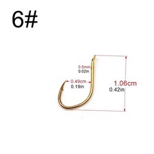 100pcs W/Ring Gold Barbed Fishing hooks Mackerel Sabiki Rigs Long Shank Hook