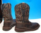 WOLVERINE 10765 BROWN SAFETY TOE WESTERN SQUARE TOE COWBOY BOOTS MENS 12 EW — photo 3