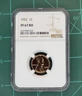 1952 Lincoln Wheat Penny Cent Red Proof NGC PF67RD