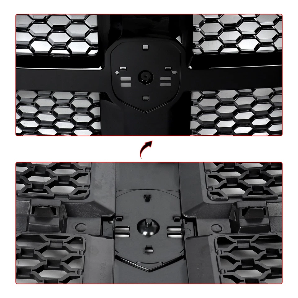 Gloss Black Front Bumper Hood Grille For Dodge Ram 1500/1500 Classic 2013-2021 - Imagem 4 de 4