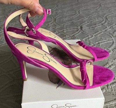 Jessica Simpson Purella Heels Pumps Open Toe Fuchsia Hot Pink Heels Size 9