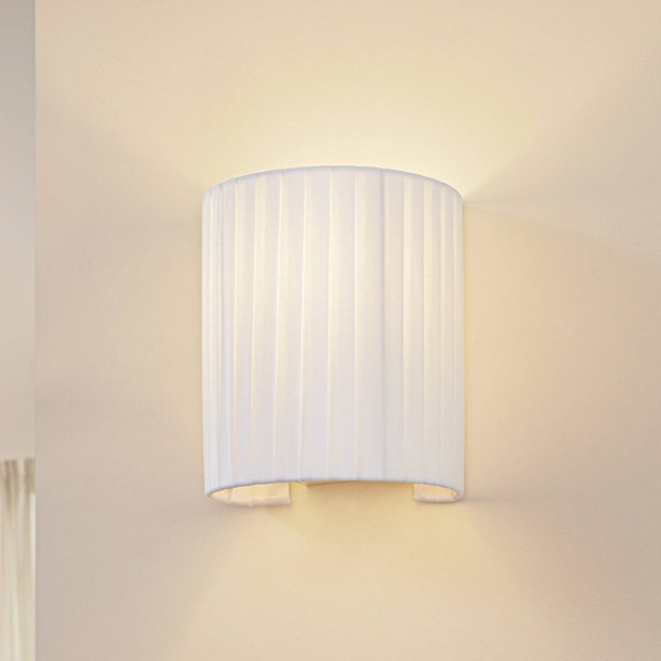 Lindby Wandleuchte, Wandlampe Innen 'Virelle' In Weiß Aus Textil (1 Flammig, E27-image
