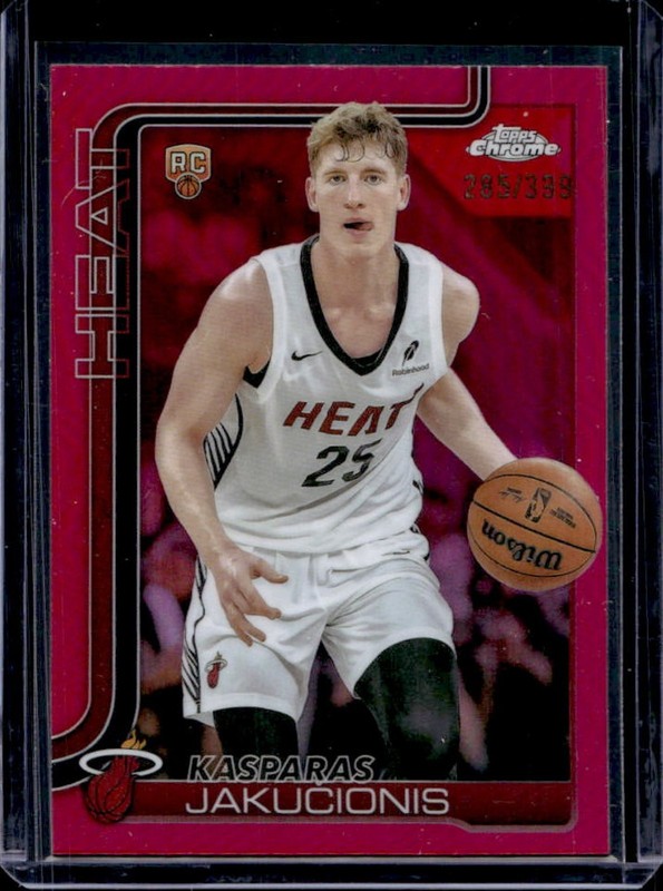 2025-26 Topps Chrome Kasparas Jakucionis RC Magenta Refractor Rookie #/399 Heat