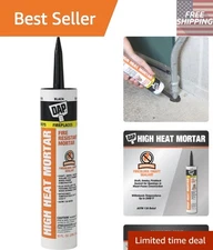 10 Oz Black High Temp Mortar - Non-Combustible Silicate Cement for Interiors