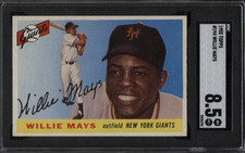 1955 Topps #194 WILLIE MAYS New York Giants SGC 8.5 NM-MT+ A Strong Example!