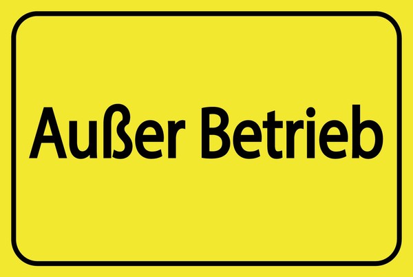 Blechschild 30X40 Cm AußEr Betrieb Gelbes Schild Deko Geschenk Schild-image