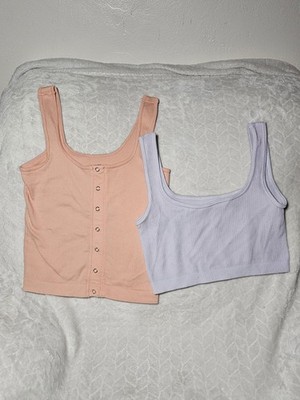 Lot Of 2  Crop Tops Ambiance Almost Famous Orange Purple Junior Size XS/S (G)