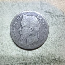 France 50 Centimes Silver 1866 “A Mint”Coin Napoleon III Empire Français 
