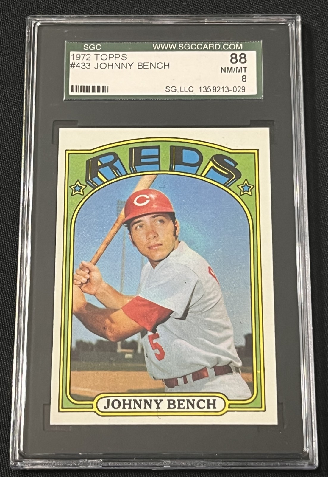 1972 Topps #433 Johnny Bench SGC 8 2nd MVP Year!!