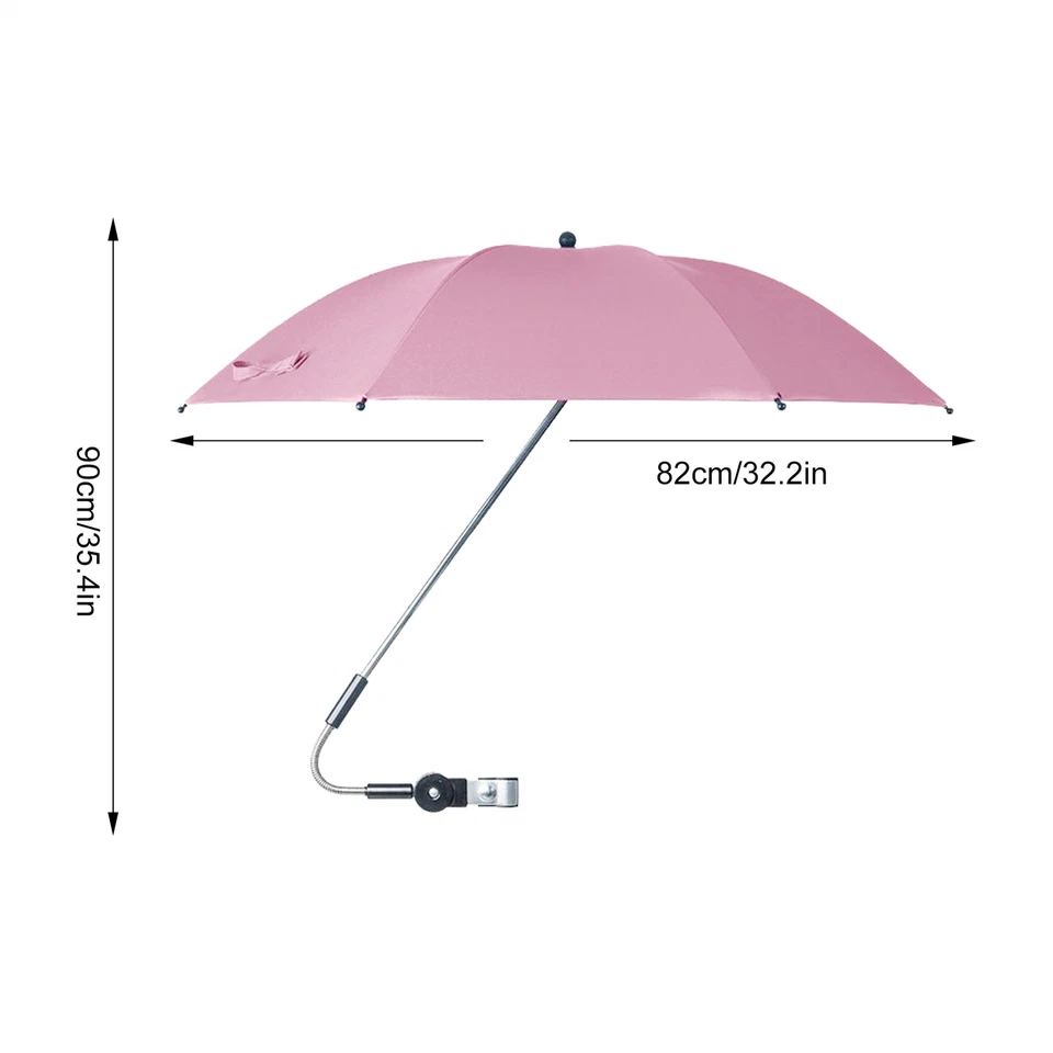  Sombrilla Sombrilla Cochecito Bebé Proteger del Sol Lluvia Giración Multiángulo  Foto 4 de 4