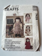 McCall's Crafts Sewing Pattern 7435 18" Doll Clothes Wardrobe Frocks UNCUT