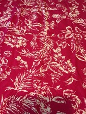 Rayon Blend Tropical Floral Print Pink Fabric 2 YDS X 54 WIDE. Very Soft Drapey