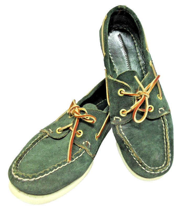 SPERRY TOP-SIDER Slip-on Loafers Boat Shoes Green Suede Wms Sz 9M